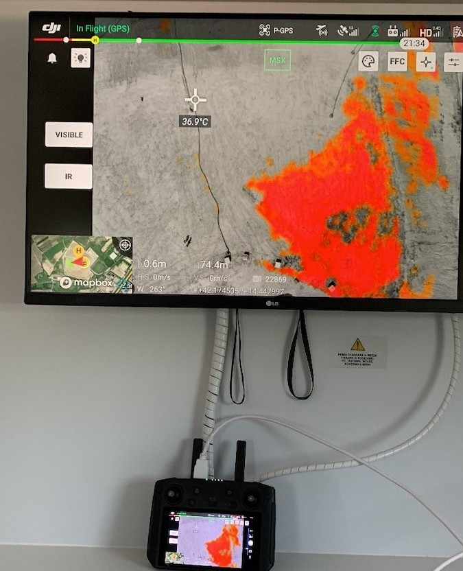 immagine termografica rilevata con il drone