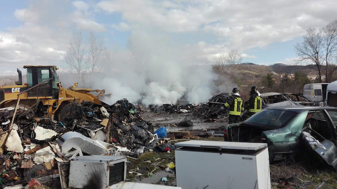 Immagine del rogo in località Recocce di Carsoli