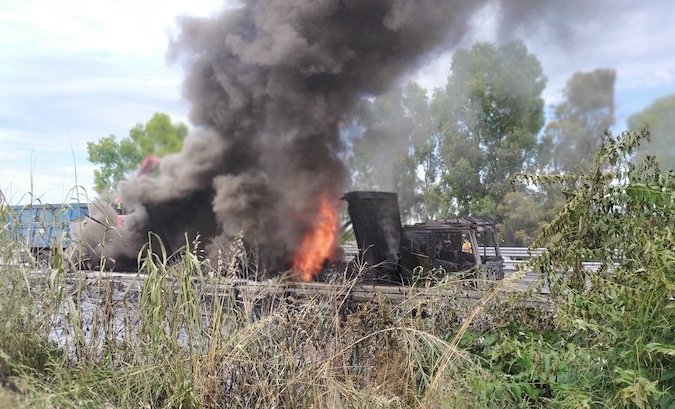 Incendio A14 Martinsicuro